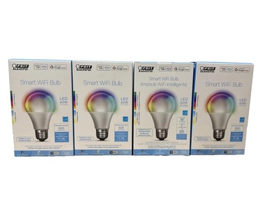 Feit Smart Wifi 60-Watt Eq A19 Color-Enhancing Dimmbar LED Glühbirne 4 Packung