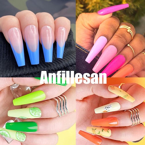 Anfillesan 15ML Gel Nail Polish Summer Nail Soak Off LED UV Gel Top/Base Coat - Picture 17 of 203