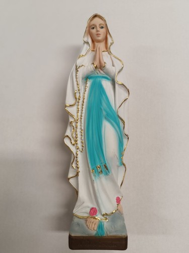 Statue Madonna De Lourdes – Résine Nacrée – 30 Cm – Fabriquée En Italie