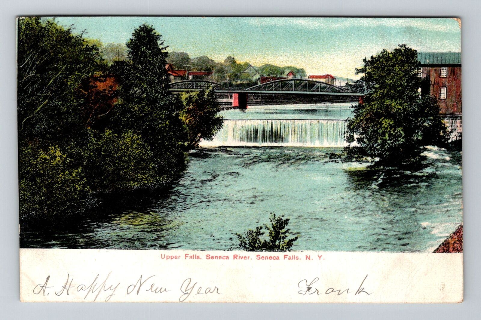 Seneca Falls NY-New York, Upper Falls, Seneca River, c1907 Vintage Postcard