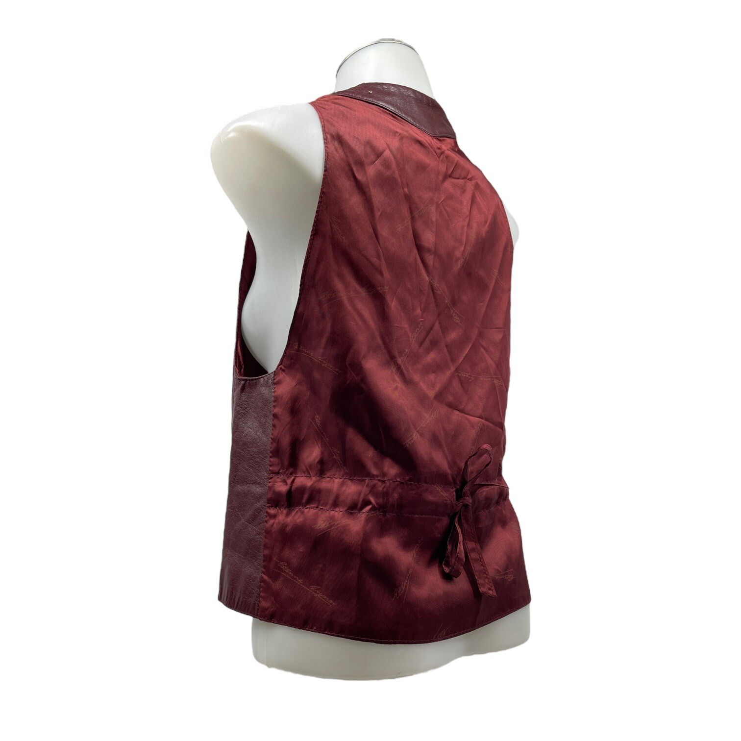 Vintage 70s ETIENNE AIGNER Womens 8 Leather Vest Sleeveless Jacket OXBLOOD RARE image 8