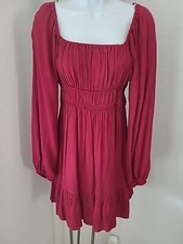 Forever21 Wine Colored Peasant, Boho Dress.
