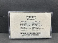 ATHEIST “ELEMENTS” RARE 1993 METAL BLADE RECORDS ADVANCED PROMO CASSETTE DEATH