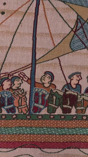 Bayeux The Boat Large French Jacquard Tapestry Throw Pillow Cover - Video 1 of 1