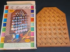 NEW IN BOX Vintage 1978 The Thread Bed Walnut Wood Spool Holding Rack