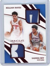 2020-21 Panini Immaculate Dual Rookie Patch Ruby Killian Hayes/Saddiq Bey #24/25