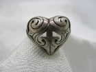 VINTAGE ESTATE MARKED 925 STERLING SILVER HEART DOME FILIGREE RING SIZE 8 1/2