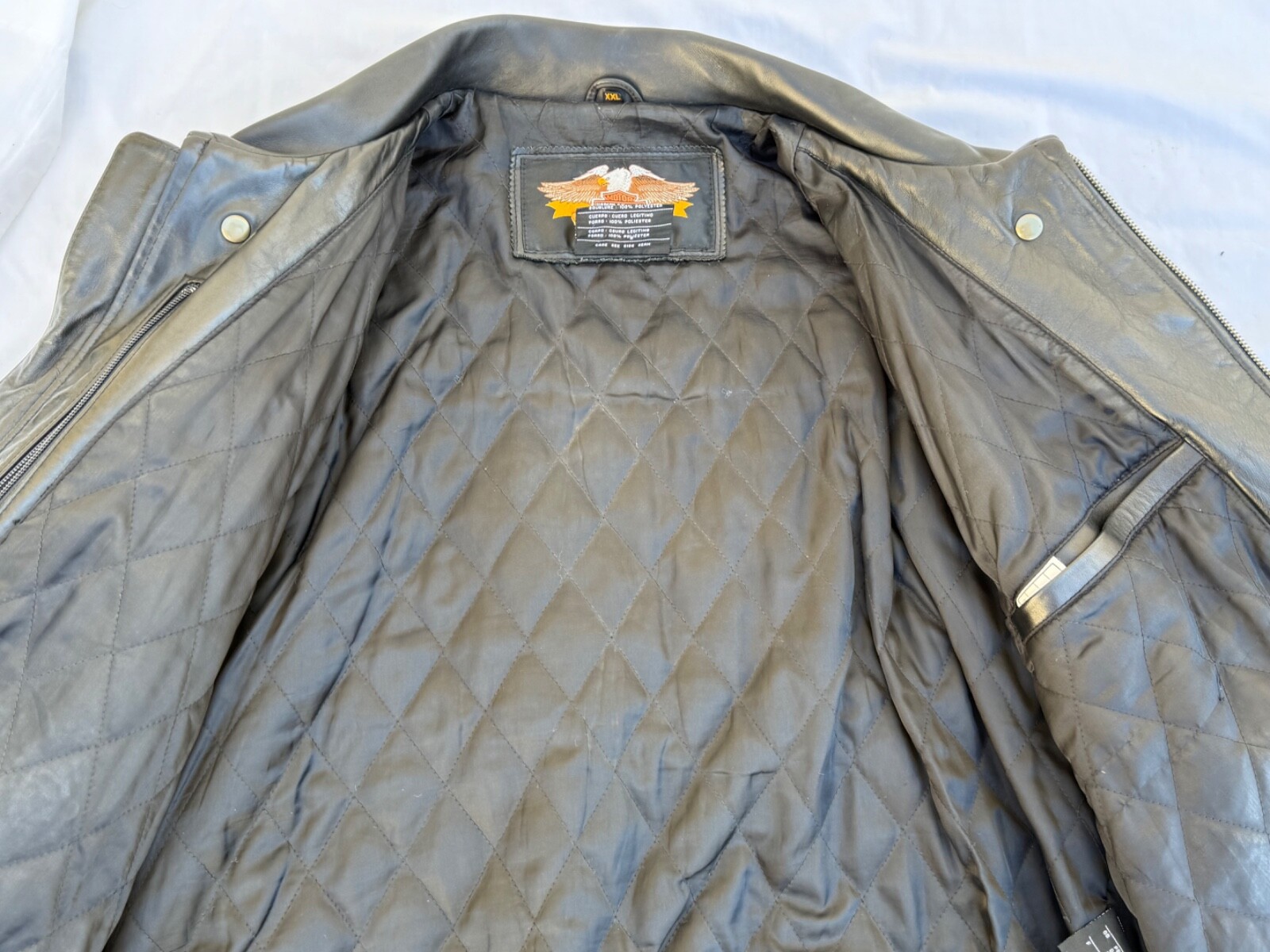 Signed Leather Jacket Harley Davidson VINTAGE 2XL… - image 12