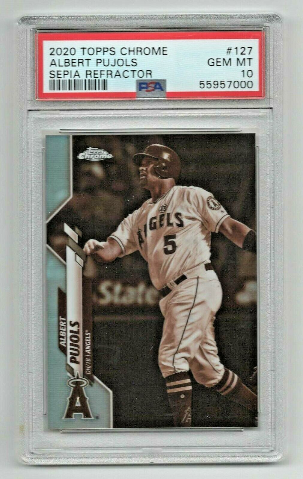 2020 Topps Chrome Sepia ** Refractor ** Albert Pujols * #127 * PSA 10 view 1