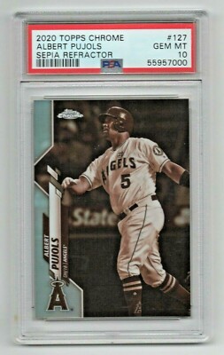 2020 Topps Chrome Sepia ** Refractor ** Albert Pujols * #127 * PSA