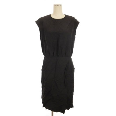 Whim Gazette Wim Knee Length Short Sleeve Rayon Linen Charcoal 