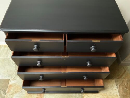 Restored Large Antique Victorian Mahogany Painted Black Chest Of Drawers Storage - Picture 4 of 10