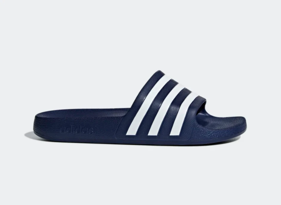 Adidas Adilette Aqua blu scuro bianco comfort diapositive da uomo (taglie: 7 13) F35542