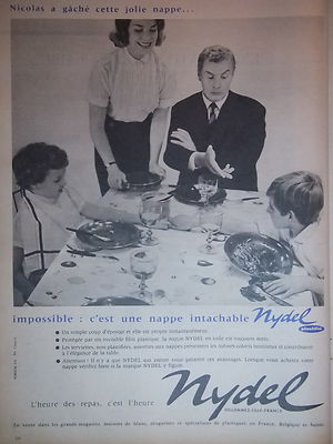 WERBUNG 1962 NICOLAS HAT DIESE TISCHDECKE UNMÖGLICH ES IST EINE TISCHDECKE NYDEL