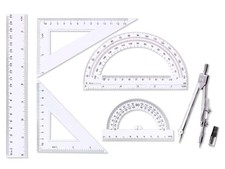 oxe Student Math Geometry Set,Drawing Compass 4 Inch and 6 Inch Clear Math Pr...