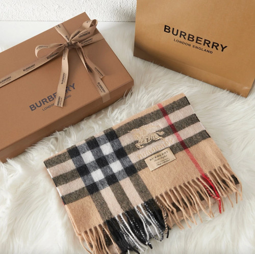 Burberry Classic Beige Check Cashmere Scarf