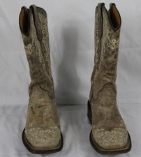 CORRAL Girl's Brown Embroidery Square Toe Cowboy Boots A2980-TN 