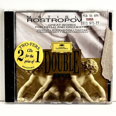 Factory Sealed Great Works for Cello & Orchestra Mstislav Rostropovich Double CD