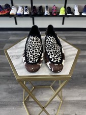 Donald J Pliner Women's Rezza Mixed Print Calf Hair Slippers Shoes US Size 8.5
