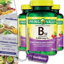 Spring Valley Vit B12 2500mcg Quick Dissolve 3Pk 360ct  Vitality Guide  Case