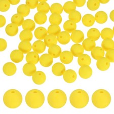 50-Pack Silicone Beads 12mm for DIY Crafts/Bracelet Bright Yellow 