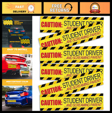 6 Pcs Student Driver Magnetic Sign - High Reflective Car Safety Bumper Sticker