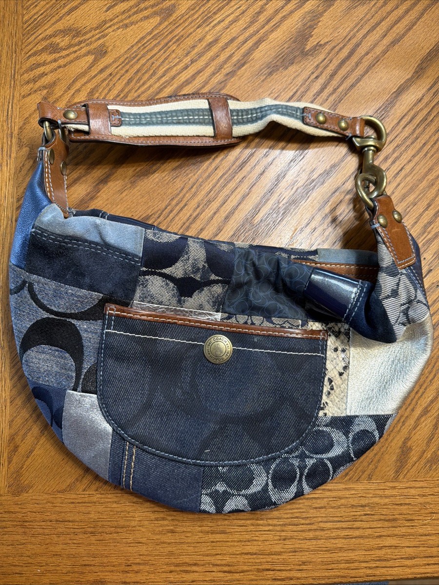 Coach Vintage Blue Patchwork Denim Hobo/Shoulder Bag | eBay