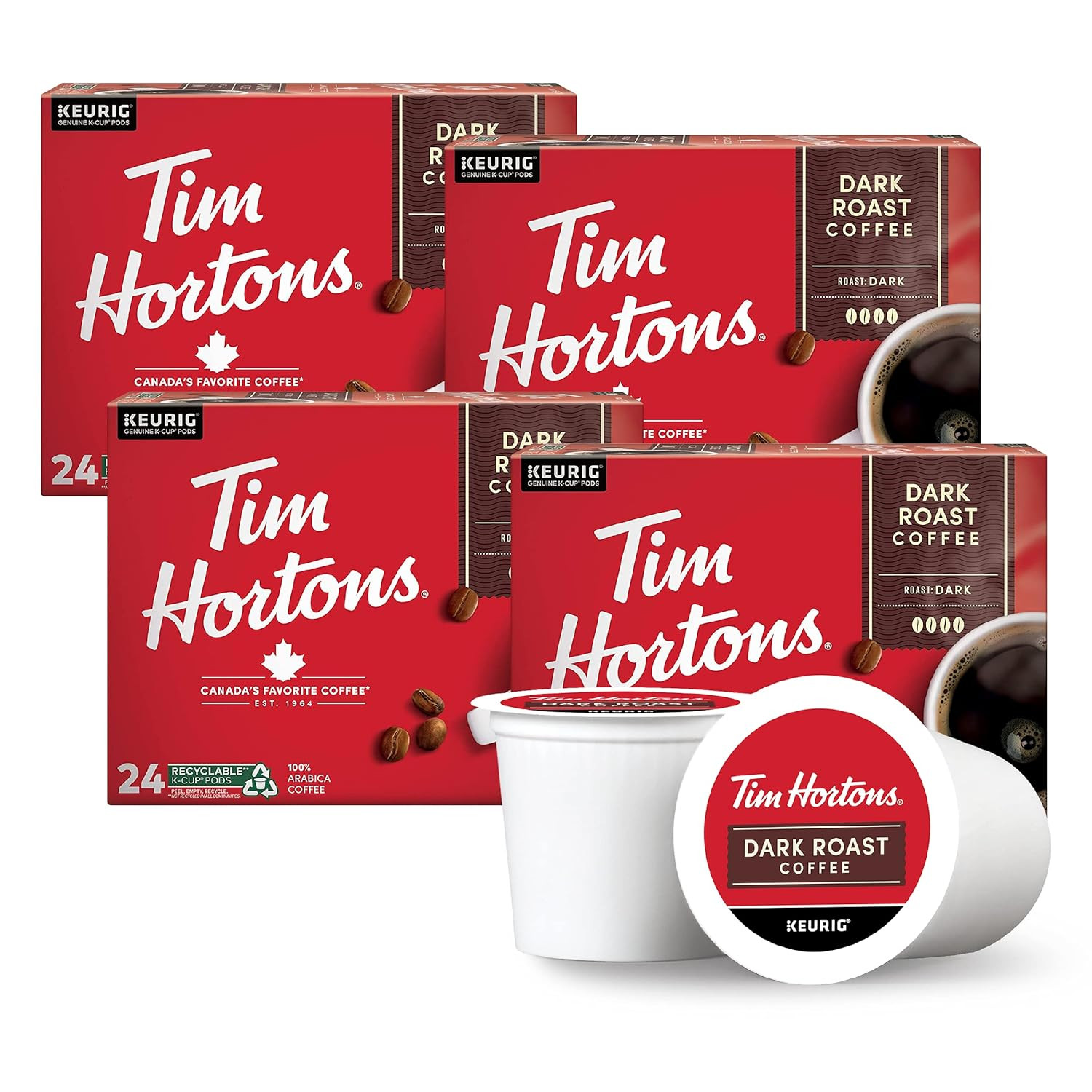 Dark Roast Coffee, Single-Serve K-Cup Pods Compatible with Keurig Brewers, 96Ct 