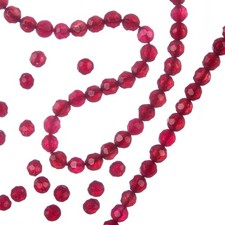 Giada Rossa - Filo di sfere sfaccettate da 4mm