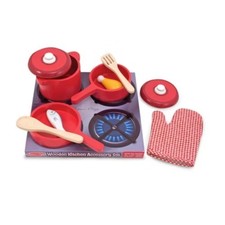 Melissa Doug Deluxe Wooden Kitchen Accessory Set - Pots 38