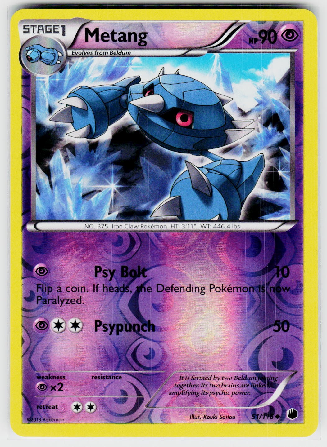 Metang Uncommon Plasma Freeze 51/116 Pokemon TCG