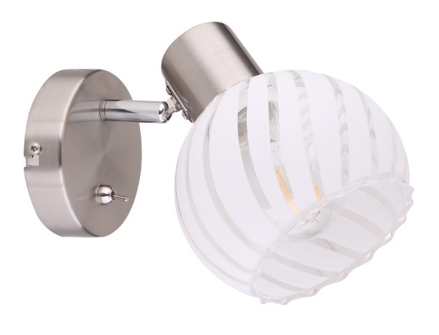 Applique Sfera Vetro Bianco Striato Collezione W | Luce Calda Moderna