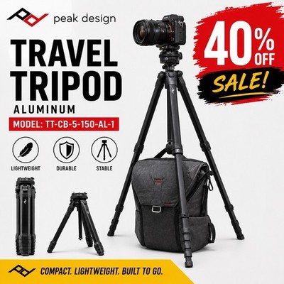 Peak Design Aluminum Travel Tripod open box sale in excellent condition complete