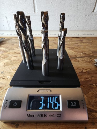 ONSRUD 7 PC SOLID CARBIDE ROUTER BITS 3/4 5/8 SHANK END MILLS CNC REGRIND READY