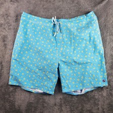 Johnnie-O Shorts Mens XL Blue Go Bananas Lined Swim Trunks Board Beach Swimwear