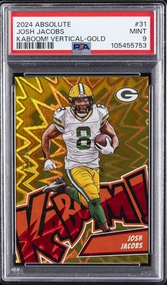 2024 PANINI ABSOLUTE KABOOM! VERT GOLD #31 JOSH JACOBS 1/10 PSA 9