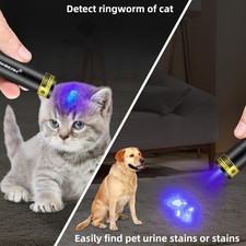 USB Rechargeable UV Torch 365Nm Black Light for Pet Urine & Leak Detection