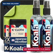 Koala Eyeglass Lens Cleaner Spray Kit: 2 Bottles  2 Microfiber Cloths, USA FAST