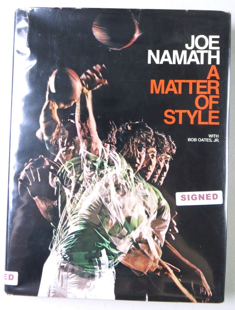Joe Namath Autographed Signed Los Angeles Dodgers Hardcover Book A Matter of Style Jets BAS BB27884 
