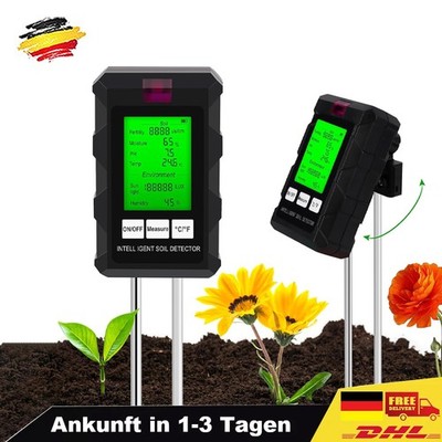 Garden 6 in 1 Soil Tester pH Moisture Light Temperature Fertility Plant Analyzer