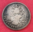 1879 Zs S Mexico 25 Centavos Silver Coin — photo 2