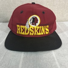 Washington Redskins Vintage 90 s Snapback Hat Name Logo Black Cap