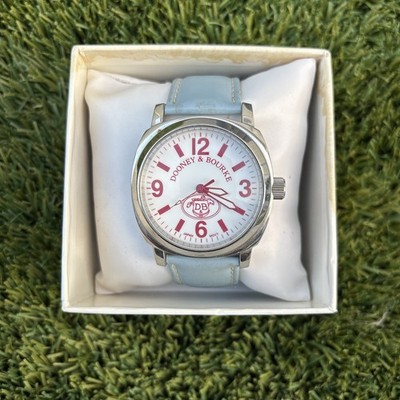 Dooney & Bourke Silver Large Face Baby Blue Band Watch