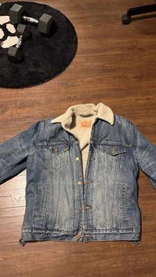 Levi Strauss & Co Men's Sherpa Lined Trucker Jean Jacket Blue Size L