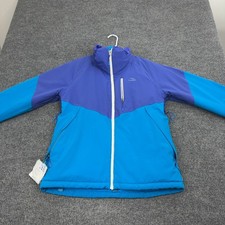 LL Bean Ski Jacket Kids 18 Blue Purple TEK Waterproof Colorblock Winter Coat