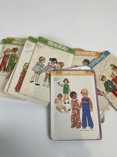 SIMPLICITY SEWING PATTERNS Vintage 70s Children  s Clothes LOT OF 11 Cut  Uncut