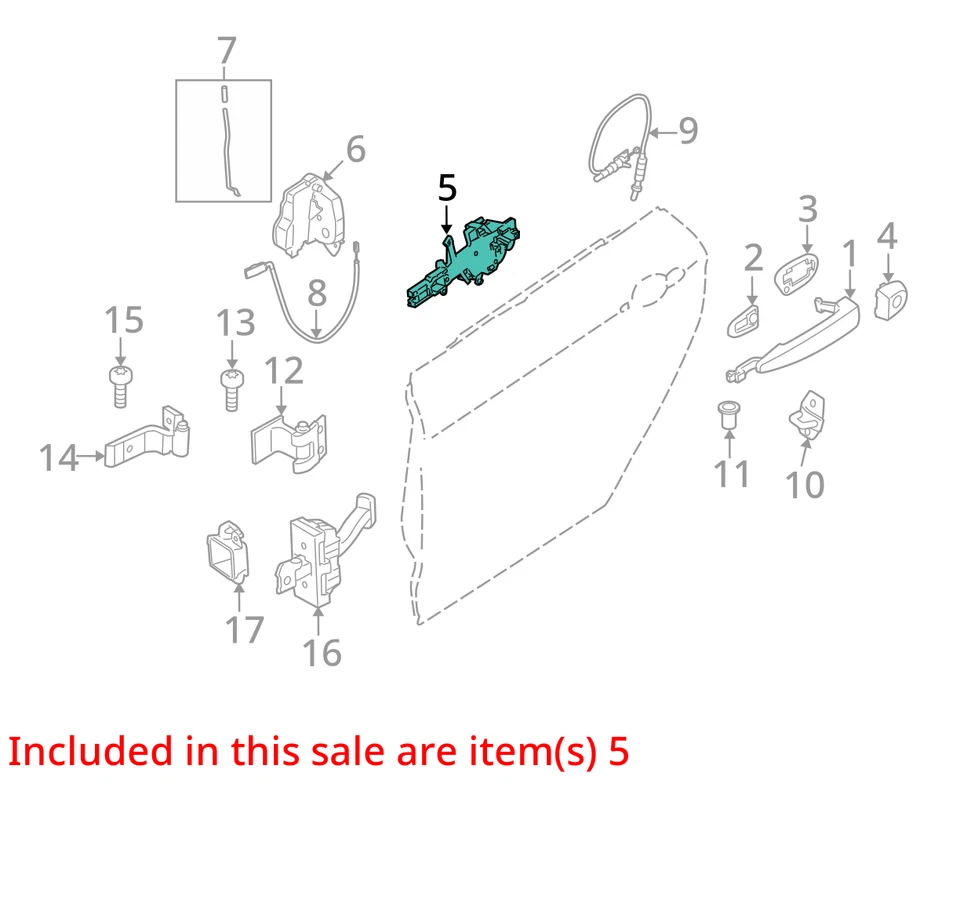 BMW E60 535i 2008-2010 conjunto de manija de puerta del conductor delantero negro OEM Foto 3 de 4