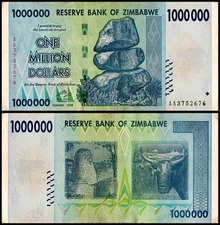 Zimbabwe 1 Million Dollars, 2008, P-77, Used