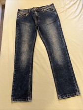 Men's Blue Jeans W36 L30 Stretch Zip Fly Seven Series Good Condition