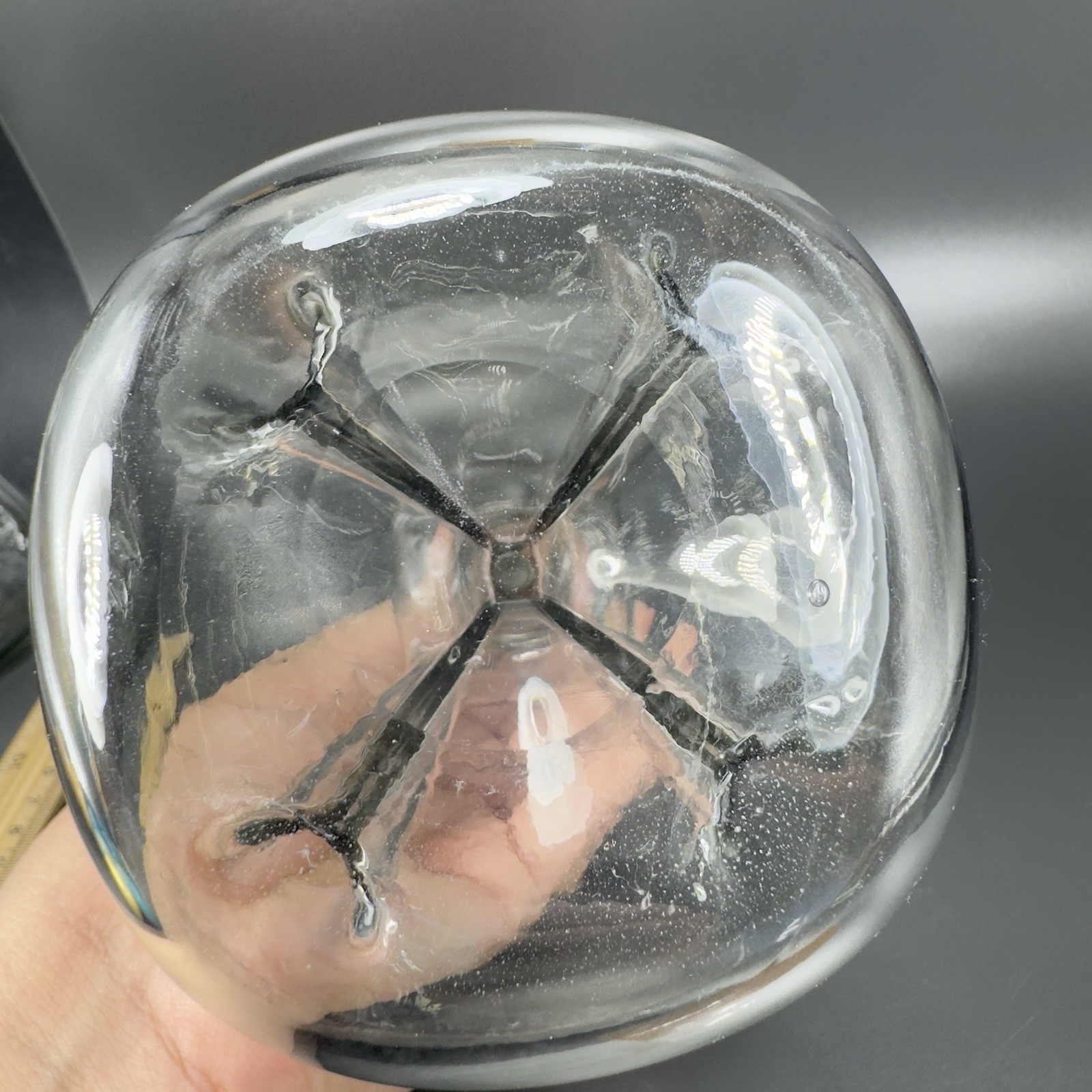 Holmegaard Kluk Kluk Pinch Bottle Smokey Black Glass Decanter Spirits Bottle VTG